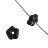 Czech Preciosa Forget-Me-Not Flower Beads - Opaque Black 5mm x 50