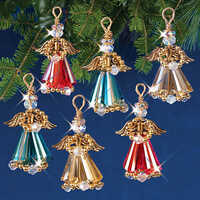 Beaded Ornament Kit - Golden Crystal Angels