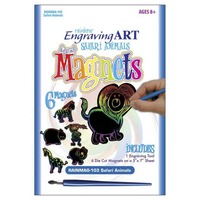 Rainbow Foil Engraving Art Magnets Craft Kit - Pack of 6