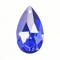 Crystal Lane Faceted Teardrop Pendant - Dark Blue x 38mm