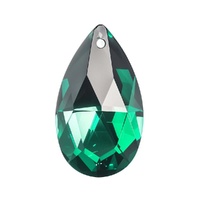 Crystal Lane Faceted Teardrop Pendant - Dark Green x 38mm