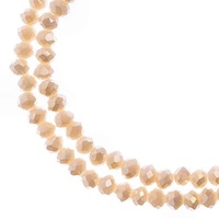Crystal Lane Faceted Rondelle Beads - Opaque Cream AB 3x4mm