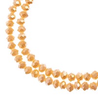 Crystal Lane Faceted Rondelle Beads - Opaque Light Champagne Luster 3x4mm