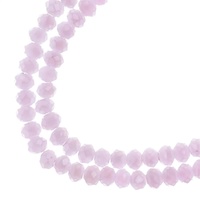 Crystal Lane Faceted Rondelle Beads - Opaque Pink 3x4mm
