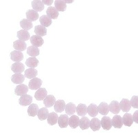 Crystal Lane Faceted Rondelle Beads - Opaque Pink 3x4mm