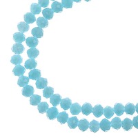 Crystal Lane Faceted Rondelle Beads - Opaque Blue 3x4mm