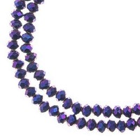 Crystal Lane Faceted Rondelle Beads - Opaque Purple Iris 3x4mm