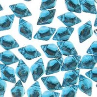 Czech Glass Gemduo Beads - Backlit Aquamarine 8x5mm