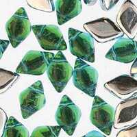 Czech Glass Gemduo Beads - Backlit Aquasol 8x5mm