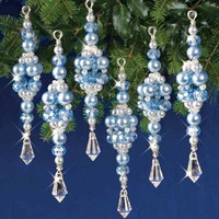 Beaded Ornament Kit - Blue Ice Drops