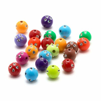 Fun Pack of Round Acrylic Beads with Rhinestones