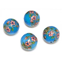 Blue Blossom Round Vintage Lucite Bead x 12mm