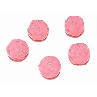 Flower Girl Pink Plastic Vintage Rosebud Beads - 8mm x 10