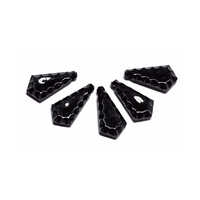 Midnight Black Ornate Plastic Vintage Charm Beads - 12mm x 20