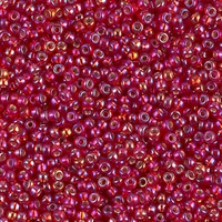 Miyuki Seed Beads 11/0 - Silver Lined Flame Red AB 8.5g Tube