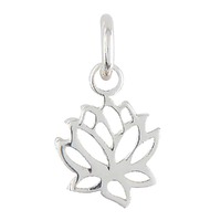 Sterling Silver Charm with Jump Ring - Lotus Flower