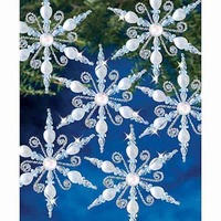 Beaded Ornament Kit - Light Sapphire Snowflakes