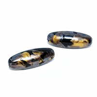 Black Mirage Large Vintage Lucite Bead