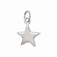 Sterling Silver Charm with Jump Ring - Solid Star