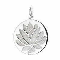 Sterling Silver Charm with Jump Ring - Lotus Flower Pendant