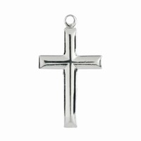Sterling Silver Charm with Jump Ring - Medium Cross