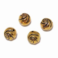 Metalized Plastic Beads - Antique Gold Swirl x 10mm