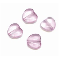 Cracked Glass Heart Beads - Light Pink 8mm x 10