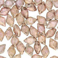 Czech Gemduo Beads - Crystal Gleam Green Glaze