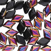 Czech Gemduo Beads - Jet Sliperit