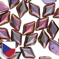 Czech Shield Gemduo Beads - Jet Full Sliperit