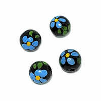 Hippy Blue Flower Vintage Lucite Bead