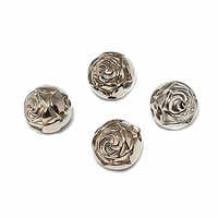 Metalized Plastic Rosebud Beads - Nickel x 9mm