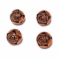 Metalized Plastic Rosebud Beads - Antique Copper x 9mm