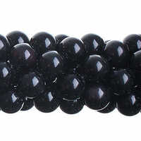 Semi-Precious Round Beads - Black Obsidian Natural 6mm x 16" Strand