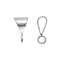 Sterling Silver Bail with Perpendicular Open Ring - Medium