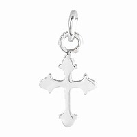 Sterling Silver Charm with Jump Ring - Little Cross