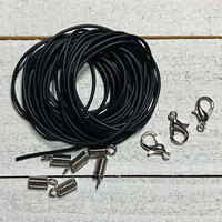 Necklace Kit with Black Cord, End Caps and Clasps