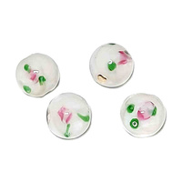 White Cherry Blossom Glass Beads 8mm x 10