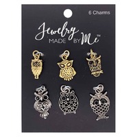 Whimsical Owl Charms - 6 piece pack