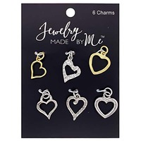 Classic Heart Charms - 6 piece pack