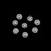Metal Round Filigree Beads - Silver Plated 4mm x 20