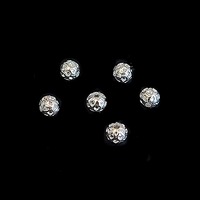 Ornate Metal Round Beads - Silver Plated 4mm x 20