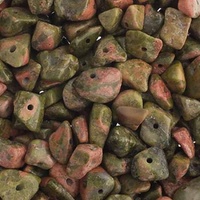 Gemstone Beads - Semi-Precious Chips x Unakite