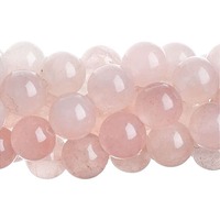 Semi-Precious Round Beads - Rose Quartz Natural x 8mm 8" Strand