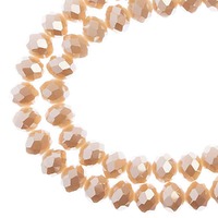 Crystal Faceted Rondelle Beads - Opaque Light Champagne Luster