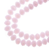 Crystal Faceted Rondelle Beads - Opaque Pink
