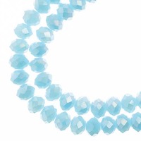 Crystal Faceted Rondelle Beads - Opaque Blue AB