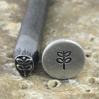 Metal Stamping Tool Specialty Steel Design Stamp - Stem with Leaves