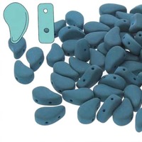 Czech Paisley Duo Beads - Matte Velvet Dark Teal