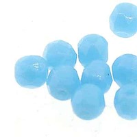 Czech Glass Round Firepolished Beads - Turquoise Blue 3mm